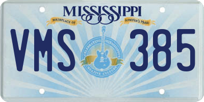 MS license plate VMS385
