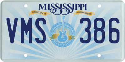 MS license plate VMS386