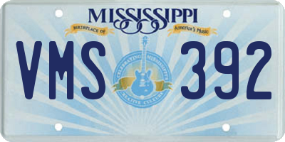 MS license plate VMS392