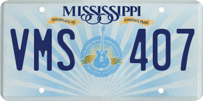 MS license plate VMS407