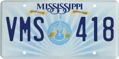 MS license plate VMS418