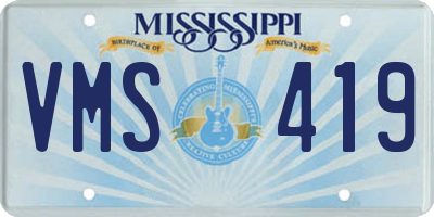 MS license plate VMS419