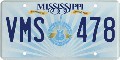 MS license plate VMS478