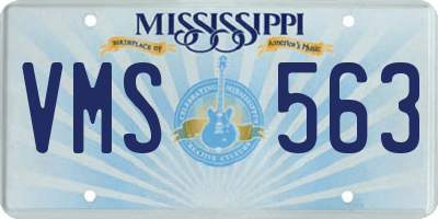 MS license plate VMS563