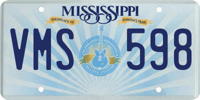 MS license plate VMS598