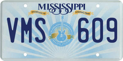 MS license plate VMS609