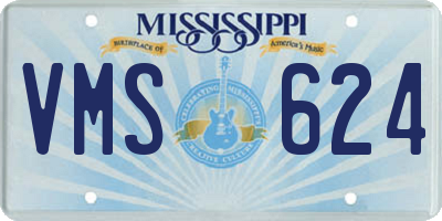 MS license plate VMS624