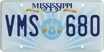 MS license plate VMS680