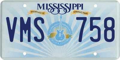 MS license plate VMS758