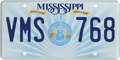 MS license plate VMS768