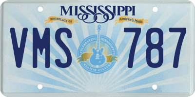 MS license plate VMS787