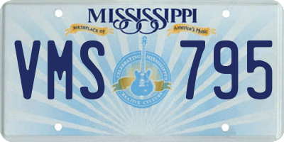 MS license plate VMS795
