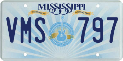 MS license plate VMS797