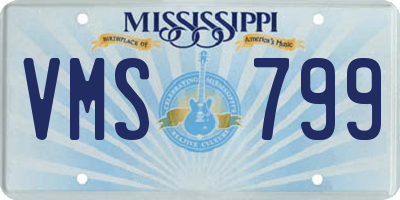 MS license plate VMS799