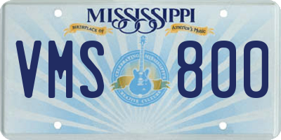 MS license plate VMS800