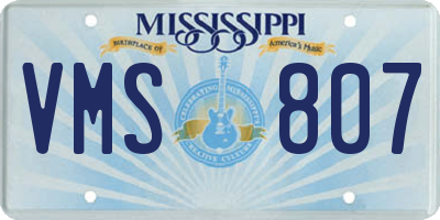 MS license plate VMS807