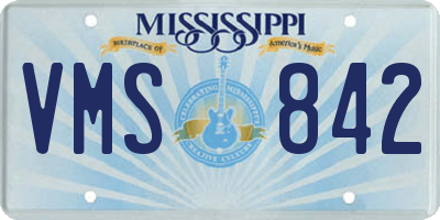MS license plate VMS842