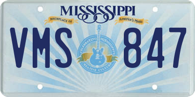 MS license plate VMS847