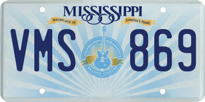 MS license plate VMS869