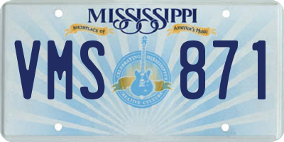 MS license plate VMS871