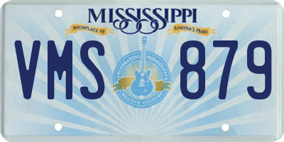 MS license plate VMS879