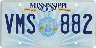 MS license plate VMS882