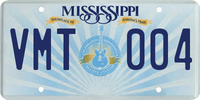 MS license plate VMT004