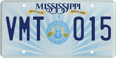 MS license plate VMT015