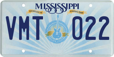 MS license plate VMT022
