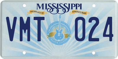 MS license plate VMT024