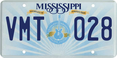 MS license plate VMT028
