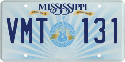 MS license plate VMT131