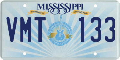 MS license plate VMT133