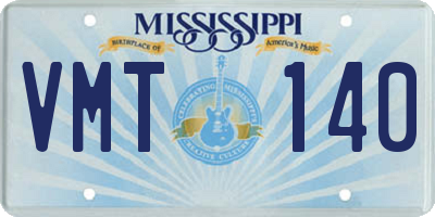 MS license plate VMT140