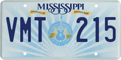 MS license plate VMT215