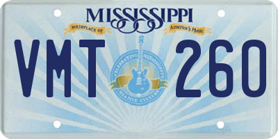 MS license plate VMT260