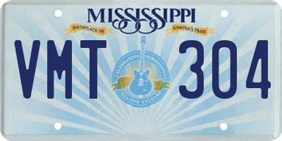 MS license plate VMT304