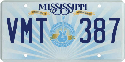 MS license plate VMT387