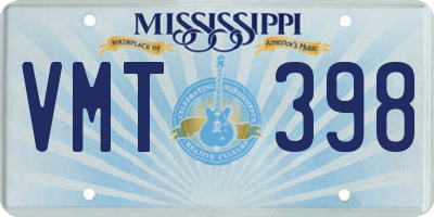 MS license plate VMT398