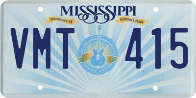 MS license plate VMT415