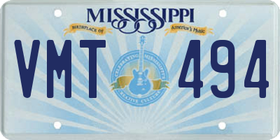 MS license plate VMT494