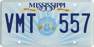 MS license plate VMT557