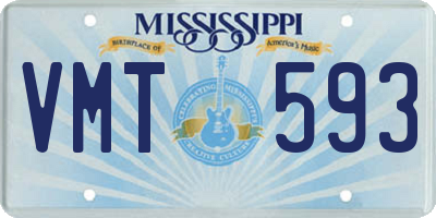 MS license plate VMT593