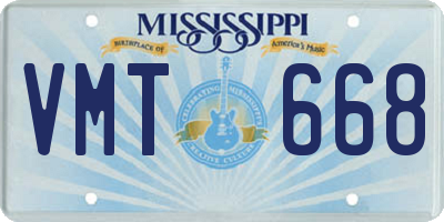 MS license plate VMT668