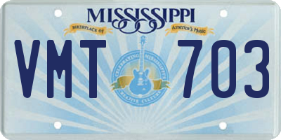 MS license plate VMT703