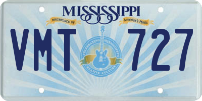 MS license plate VMT727