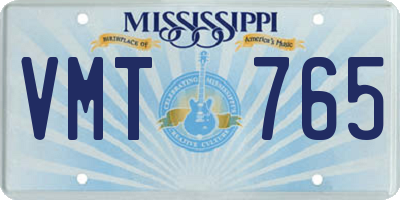 MS license plate VMT765