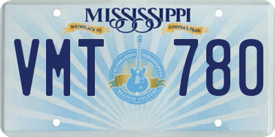 MS license plate VMT780