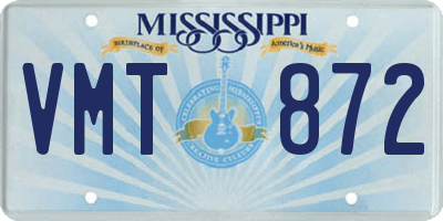 MS license plate VMT872