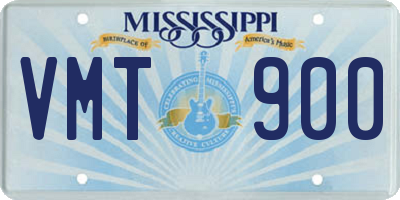 MS license plate VMT900